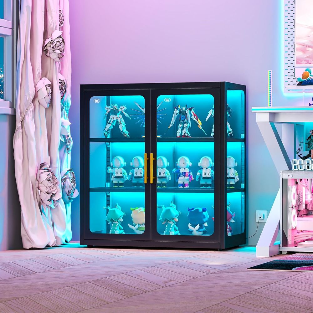 Glass Cabinet Display - Vitrine haute de 34 pouces avec