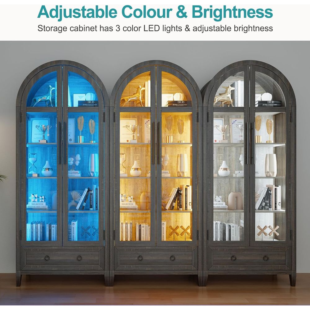 Vitrine en verre cintrée 73 av - Glass Cabinet Display avis et prix