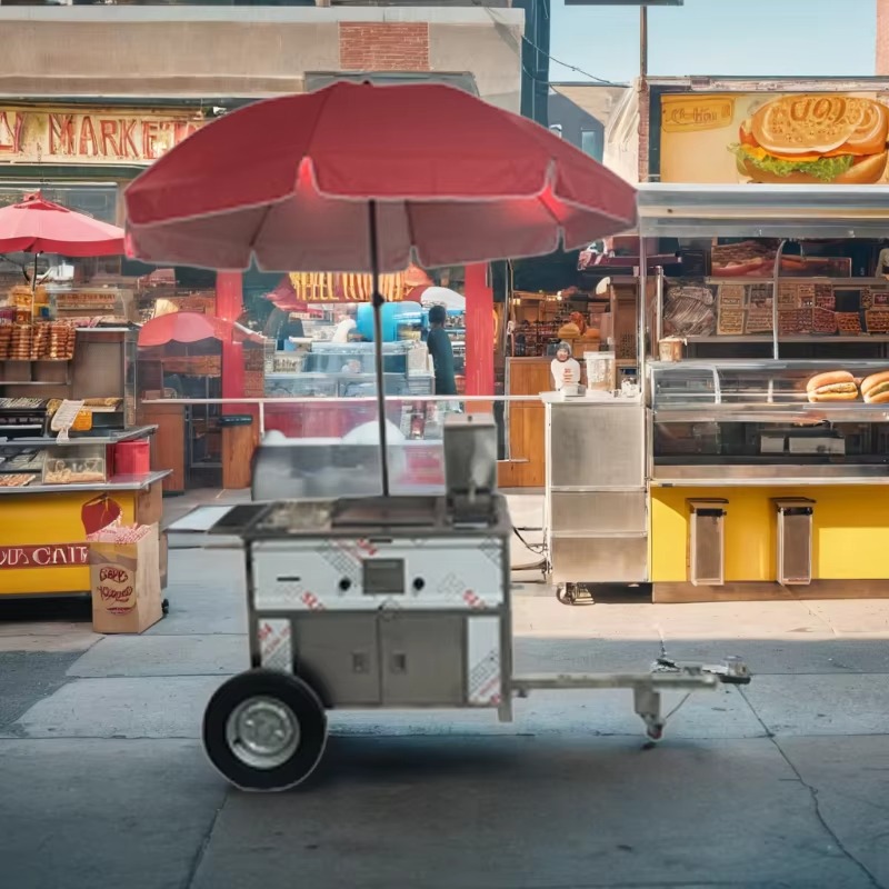 Chariot de vente ambulante com - Hot Dog Vending Cart avis et prix