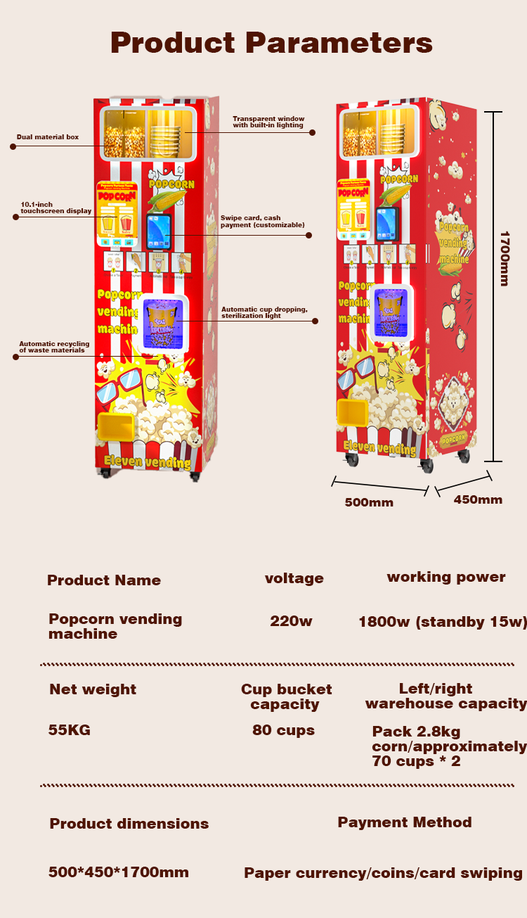 Distributeur automatique de po - Popcorn Vending Machine avis et prix