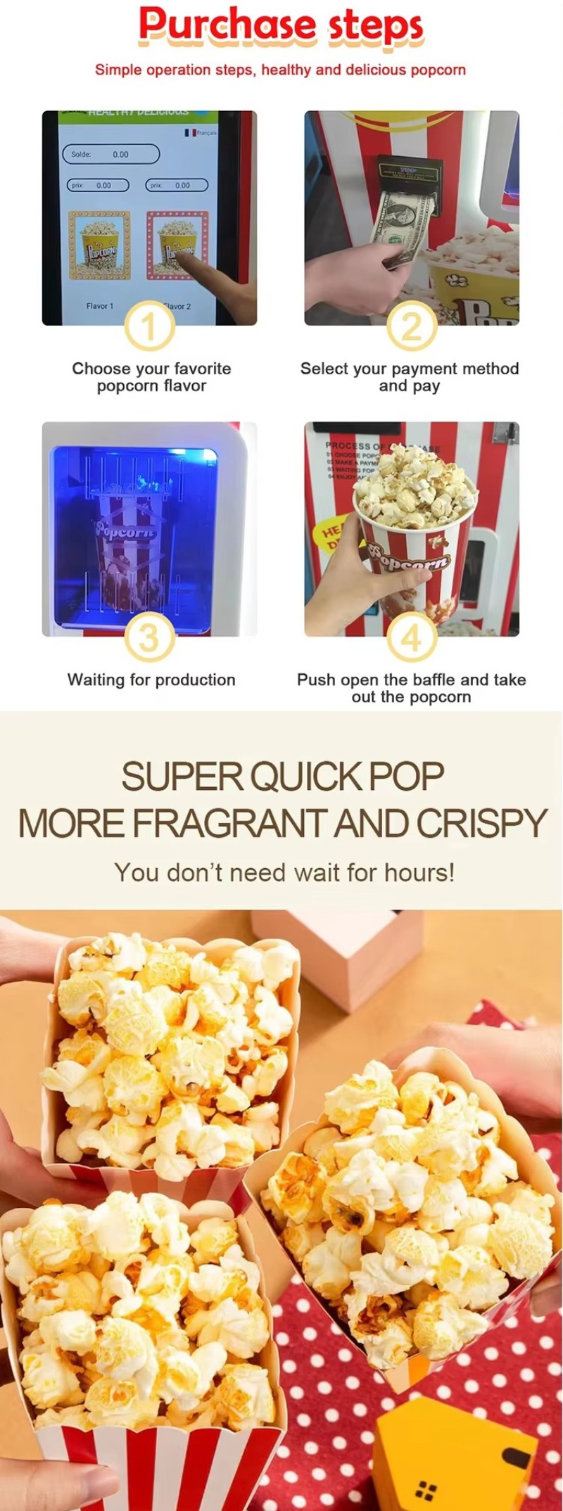 Distributeur automatique de po - Popcorn Vending Machine avis et prix