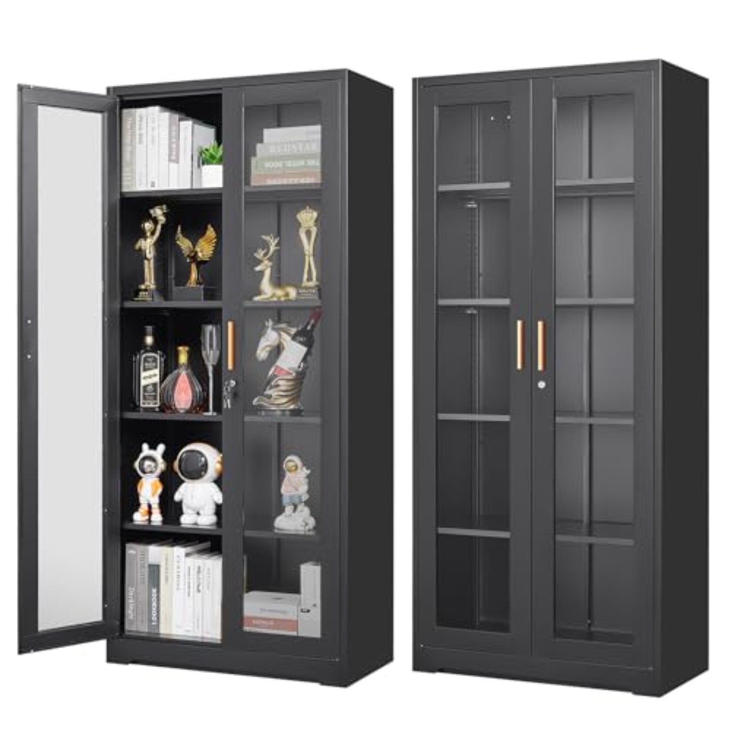 Vitrine en verre et métal noir - Glass Cabinet Display avis et prix