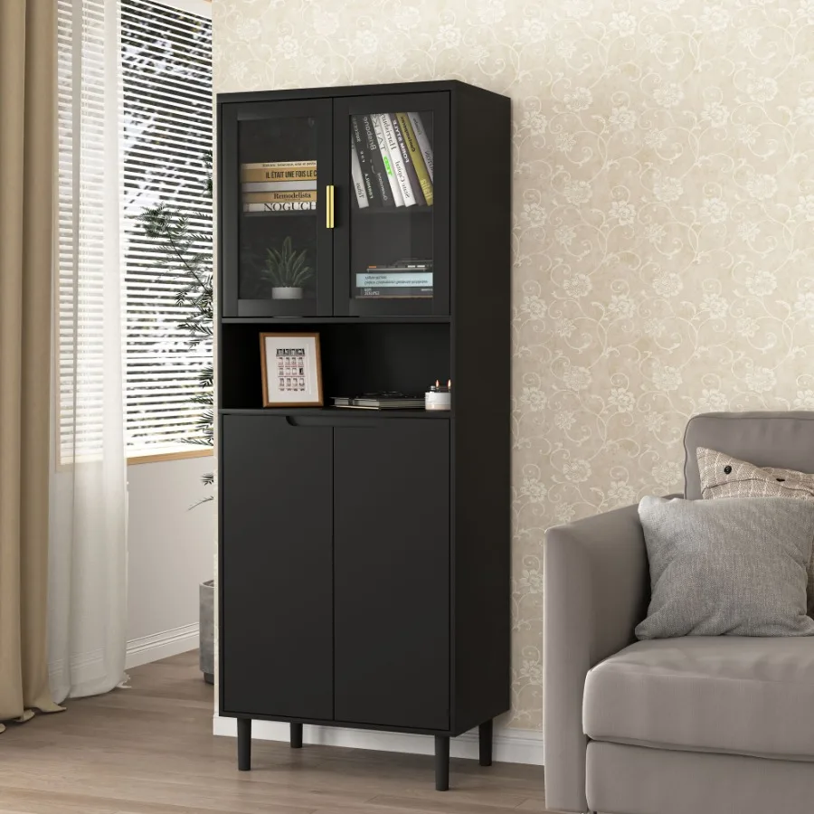 Armoire de rangement haute ave - Glass Cabinet Display avis et prix